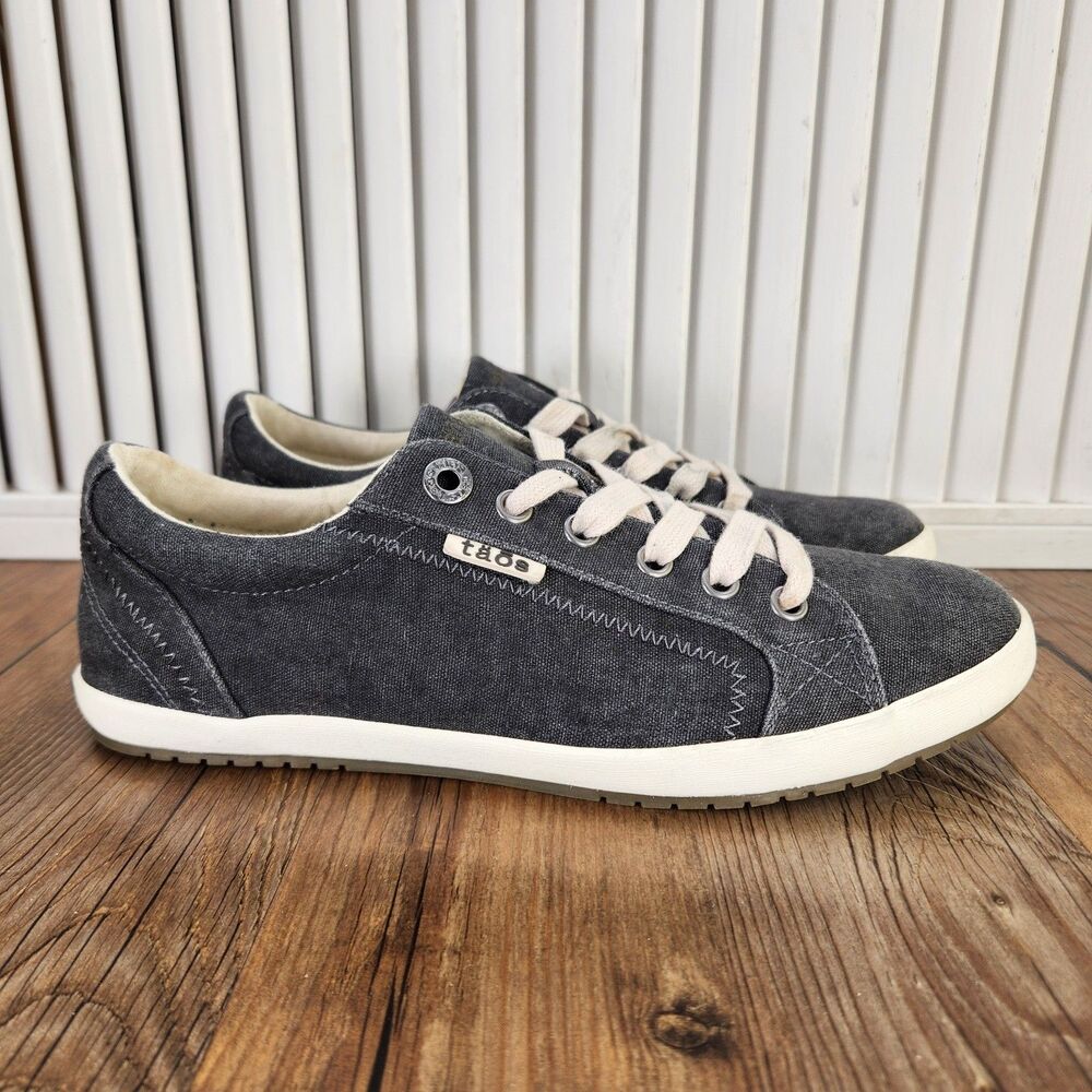 Taos Star Womens Sz 8 Dark Gray Canvas Comfort Arch Support Low Shoes STA-12844